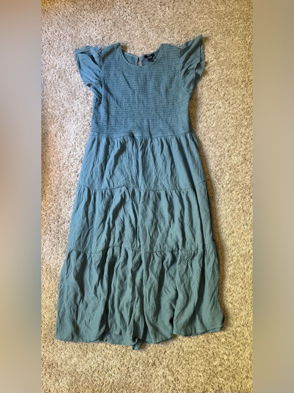 Perch by Blu Pepper 3X Green Blue Ruffle Dress